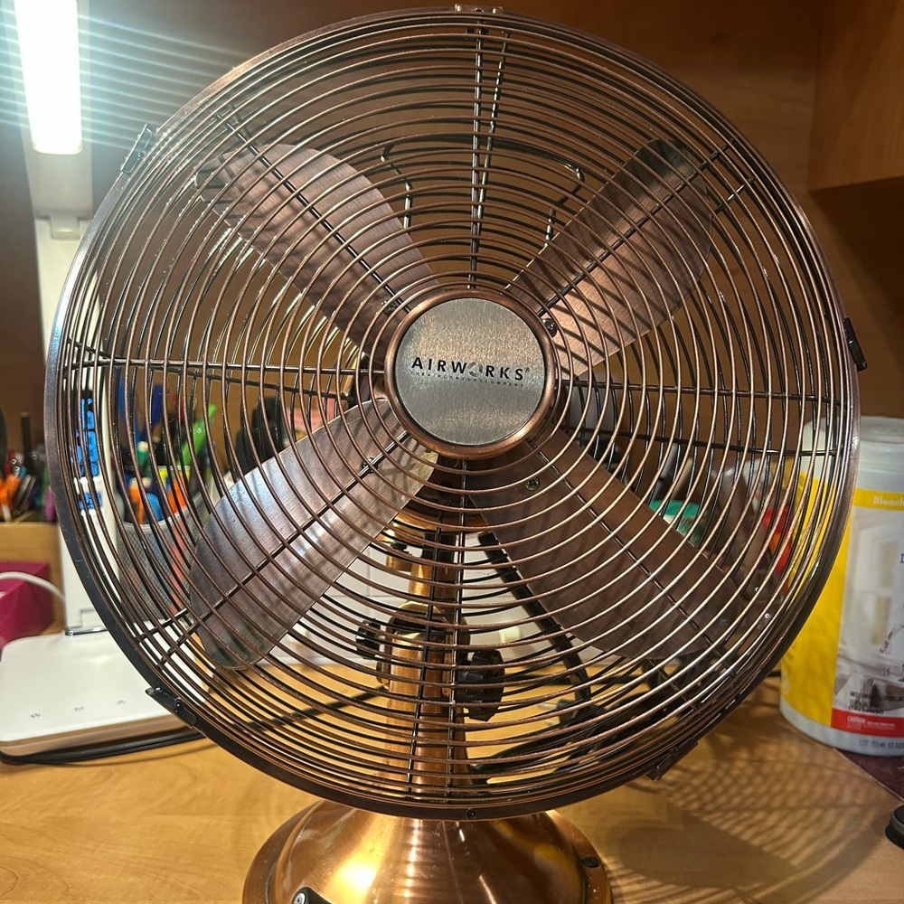 Airworks vintage style desk table pedestal fan